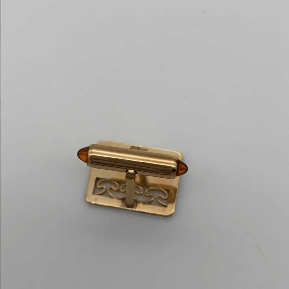 Vintage Krementz gold patterned cuff links